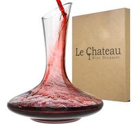 Le Chateau Decantador de vino - Jarra de cristal soplado a mano sin plomo para vino - Gran capacidad (750ml) - Respirador y aireador de vino tinto - Juego de jarra para vino - Regalos y accesorios