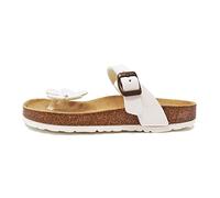 Le Clare Manu Color Liso - Chanclas de Mujer de Verano con Flor y Plantilla Anatómica en Corcho - Color Blanco - Talla 37