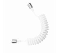 Le Coil,Manguera de Ducha con Resorte Blanco,Manguera de Ducha Blanca,Manguera Telescópica Flexible,Adaptador de Tubería de Púas Manguera de Ducha Flexible con Resorte de Abs para (Blanco)