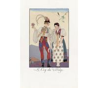 Le Coq du Village. The Village Beau. Del almanaque de George Barbier Falbalas et Fanfreluches 1922-1926. Después de una obra del ilustrador francés George Barbier 1882-1932. Póster impreso por Ken