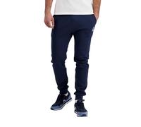 Le COQ Sportif ESS Pant Slim N°2 M - Pantalón Doble Cara de algodón de poliéster Ajustado para Hombre, cinturón elástico con cordón de Ajuste - Talla L - Azul Dress Blues