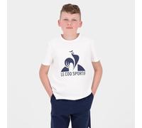 Le COQ Sportif ESS tee SS N°1 - Camiseta de Manga Corta (100% algodón, 140 g, Corte clásico), diseño con Estampado de Tinta Hinchable, Color Blanco