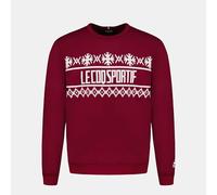 Le COQ Sportif Noel LF Crew Sweat N°2 M - Jersey de Cuello Redondo para Hombre, Mezcla de Viscosa de Poliamida, Suave, Estilo Casual Urbano, Talla M, Rambo Red