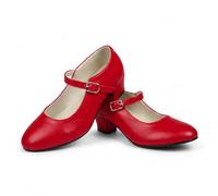 LE CÔTÉ CHIC | Zapatos Rojos de Baile Flamenco para Niña y Mujer de Iniciación | Talla 24-42 (Sistema Tallas Calzado EU, Niño (0-5 años), Mujer, Números, Mediano, 29)