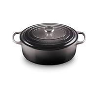 LE CREUSET 21178314442430 Signature Cocotte Ovalada de Hierro Fundido, 31 cm-Gris Flint, esmaltado