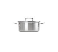 Le Creuset 3-Ply Olla baja con tapa, diámetro 20 cm, acero inoxidable, volumen 3, 0 L, para todo tipo de fuentes de calor (incluso inducción), metálico, 96200720001000