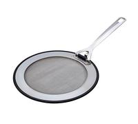 Le Creuset 3-Ply Tapa antisalpicaduras, Ø 20 - 24 cm, acero inoxidable, con borde de silicona antideslizante, mango abatible, metálico