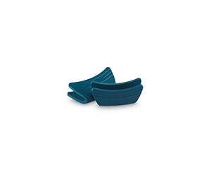 Le Creuset Agarradores, Set de 2, Silicona, Adaptable, Resistente al Calor hasta 250 Grados Celsius, Deep Teal, 93010300642000