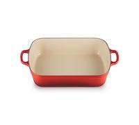 Le Creuset Evolution Bandeja Rectangular, Todas las fuentes de calor incl. inducción, 4,9 l, Hierro fundido, Rojo(Cereza), 33 cm