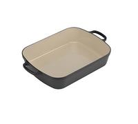 Le Creuset Bandeja asadora de hierro fundido, 33 cm, 4, 6 L, Todas las fuentes de calor incluso Inducción, Negro Mate, 20184330002422