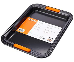 Le Creuset Bandeja para hornear antiadherente reforzada rectangular pequeña, 32, 2 x 24 x 2, 58 cm, Negro Mate, 46078320010000