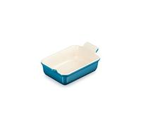Le Creuset Bandeja rectangular Heritage de cerámica de gres, 19 cm, 1.1 L, Deep Teal, 71102196420001