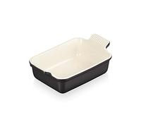 Le Creuset Bandeja rectangular Heritage de cerámica de gres, 19 cm, 1.1 L, Negro Onyx, 71102191400001