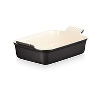 Le Creuset Bandeja rectangular Heritage de cerámica de gres, 26 cm, 2.4 L, Negro Mate, 71102260000001
