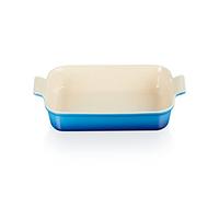 Le Creuset Bandeja rectangular Heritage de cerámica de gres, 32 cm, 4L, Azure, 71102322200001