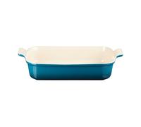 Le Creuset Bandeja rectangular Heritage de cerámica de gres, 32 cm, 4L, Deep Teal, 71102326420001