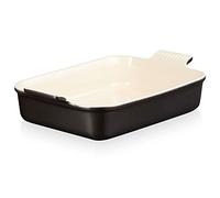 Le Creuset Bandeja rectangular Heritage de cerámica de gres, 32 cm, 4L, Negro Mate, 71102320000001