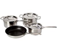 Le Creuset Batería de cocina de 4 piezas de acero inoxidable de 3 capas, paleteado, 96209100001000