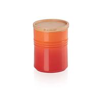 Le Creuset Bote de almacenaje mediano de cerámica de gres con tapa de madera, Cerámica de gres, 540 ml, 10 cm, Volcanico, 91044401090099