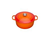 LE CREUSET Bräter rund Signature 24cm/4,2l (Rojo Horno) naranja