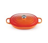 Le Creuset Cacerola alargada de hierro fundido esmaltado Signature con asa auxiliar, para todo tipo de placas y hornos, 31 cm, 3, 4 litros, Volcanico, 21112310902430