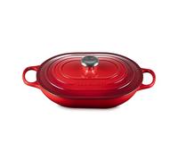 Le Creuset Cacerola alargada de hierro fundido esmaltado Signature con asa auxiliar, para todo tipo de placas y hornos, 31 cm, 3, 4 litros, Cereza, 21112310602430