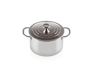 LE CREUSET Cacerola alta con tapa de Acero Inoxidable Signature, 20 cm 96600620000000