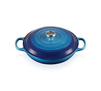 Le Creuset Cacerola baja de hierro fundido, 30 cm, 3, 5 L, Azure, 21180302202430