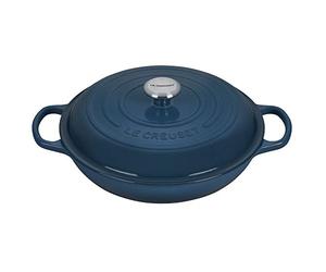 Le Creuset Cacerola baja de hierro fundido, 30 cm, 3, 5 L, Deep Teal, 21180306422430