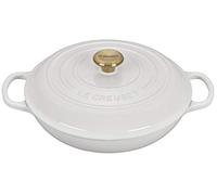 LE CREUSET Cacerola baja Evolution de hierro fundido, Redonda, diametro 30 cm, 3.5 L, Para todas las fuentes de calor, incluye inducción, Blanco