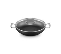 Le Creuset Cacerola de aluminio antiadherente con tapa, diámetro 28 cm, para todas las fuentes de calor, incluso la inducción, Antracita/Plateado, 51107280010502