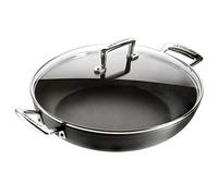 Le Creuset Cacerola de aluminio antiadherente con tapa, diámetro 24 cm, para todas las fuentes de calor, incluso la inducción, Antracita/Plateado, 51107240010502