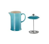 LE CREUSET Cafetera de prensa de cerámica de gres, 1 L, Caribe, 91028200490000