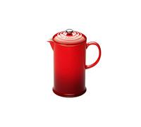 LE CREUSET Cafetera de prensa de cerámica de gres, 1 L, Cereza, 70712000600009