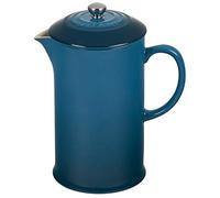 Le Creuset Cafetera de prensa de cerámica de gres, 1 L, Deep Teal, 60706086420003