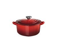 Le Creuset Cocotte corazón de hierro fundido con pomo en forma de corazón, 20 cm, Cereza, 21401200602455