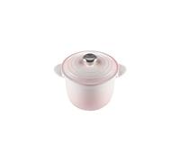 Le Creuset Cocotte Every de hierro fundido con tapa interior de cerámica de gres, 18 cm, 2 litros, Shell Pink, 41110187770460