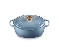 Le Creuset Signature 21178294344441 - Cacerola ovalada de hierro fundido esmaltado con tapa, 29 cm, 4,7 L, color cambray