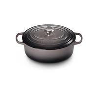 Le Creuset Evolution Cocotte con Tapa, Ovalada, Todas Las Fuentes de Calor Incl. inducción, 4,7 l, Hierro Fundido, Gris Flint, 29 cm