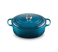 Le Creuset Evolution Cocotte de hierro fundido con tapa, Ovalada, 31 cm, 6,3 L, Azul Deep Teal,21178316422430