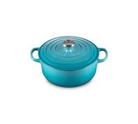 Le Creuset Cocotte redonda de hierro fundido, 20 cm, 2, 4 L, Todas Las Fuentes de Calor incluso inducción, Caribe, 21177201702430