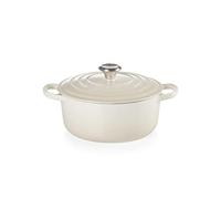 Le Creuset Cocotte redonda de hierro fundido, 20 cm, 2, 4 L, Todas Las Fuentes de Calor incluso inducción, Meringue, 21177207164430