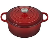 Le Creuset Colección Signature Hierro Fundido Cacerola Redonda, Rojo (Cereza), 22 cm