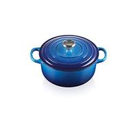 Le Creuset Cocotte redonda de hierro fundido, 22 cm, 3, 3 L, Todas Las Fuentes de Calor incluso inducción, Azure, 21177222202430