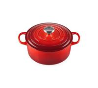 Le Creuset Cocotte redonda de hierro fundido, 24 cm, 4, 2 L, Todas Las Fuentes de Calor incluso inducción, Cereza, 21177240602430
