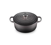 Le Creuset Cocotte redonda de hierro fundido, 24 cm, 4, 2 L, Todas Las Fuentes de Calor incluso inducción, Flint, 21177244442430