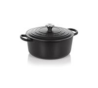 Le Creuset Cocotte redonda de hierro fundido, 26 cm, 5, 3 L, Todas Las Fuentes de Calor incluso inducción, Negro Mate, 21177260000430