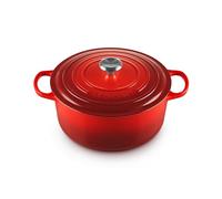 Le Creuset Cocotte redonda de hierro fundido, 28 cm, 6, 7 L, Todas Las Fuentes de Calor incluso inducción, Cereza, 21177280602430