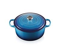 Le Creuset Cocotte redonda de hierro fundido, 28 cm, 6, 7 L, Todas Las Fuentes de Calor incluso inducción, Azure, 21177282202430