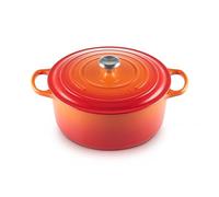 Le Creuset Evolution Cocotte con Tapa, Redonda, Todas Las Fuentes de Calor Incl. inducción, 8,1 l, Hierro Fundido, Naranja(Volcánico), 30 cm
